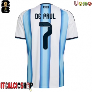 Argentina Rodrigo De Paul #7 Prima Maglia Mondiali 2026 Manica Corta